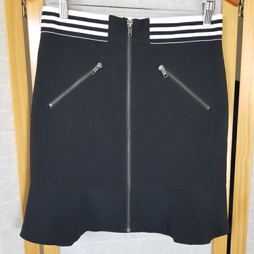 New Bloomingdale's Black Mini Skirt Yigal x Aqua Zip Front